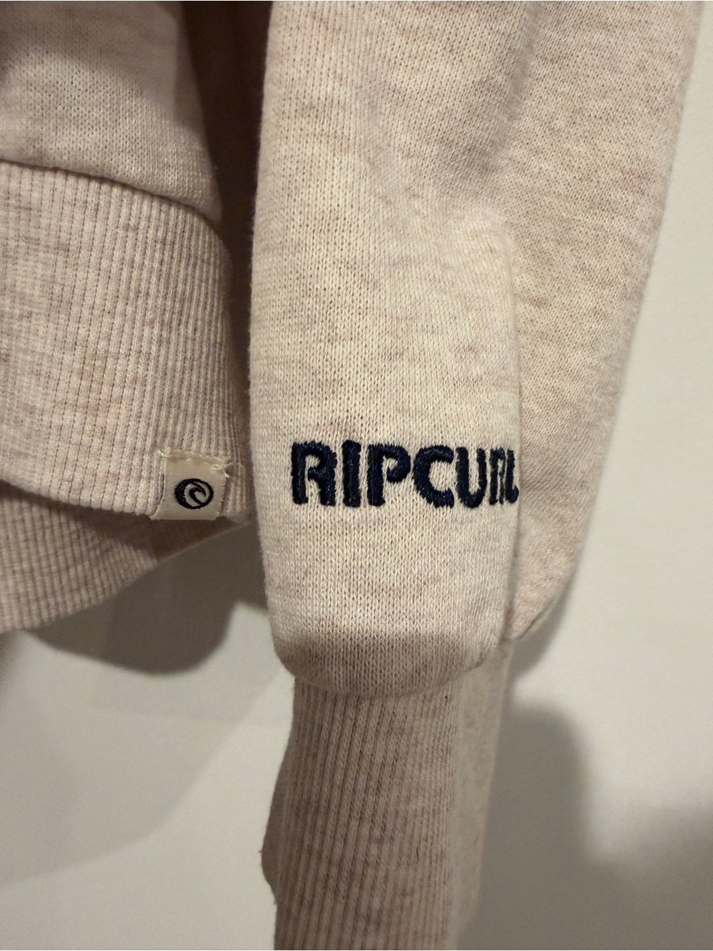 Rip Curl Size S Oatmeal Orange Pink Striped Oversized Terry Crewneck Sweatshirt - Picture 3 of 6